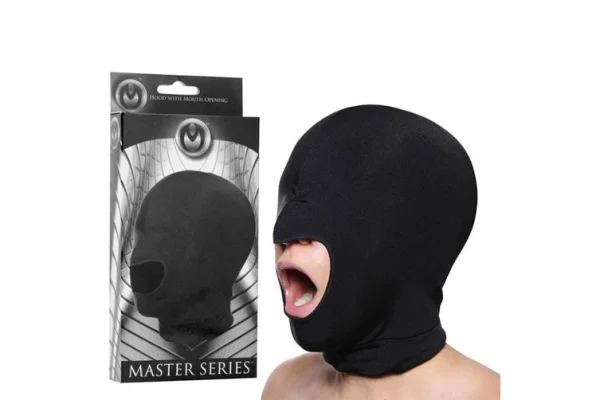 Master Series Blow Hole - Black Open Mouth Spandex Hood
