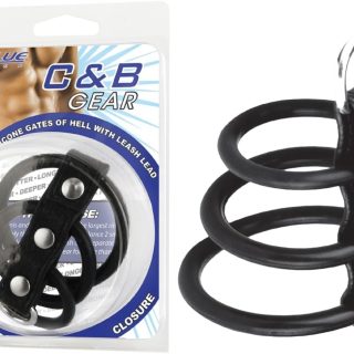 Blue Line 3 Ring Gates of Hell with Leash Lead, Black, One Size