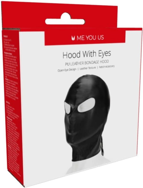 Me You Us - The Bondage Hood with Eyes - Black - Sensory Deprivation Mask for Exciting BDSM Play