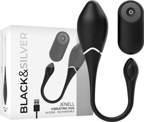 Black&Silver Jenell Rechargeable Vibrating Egg