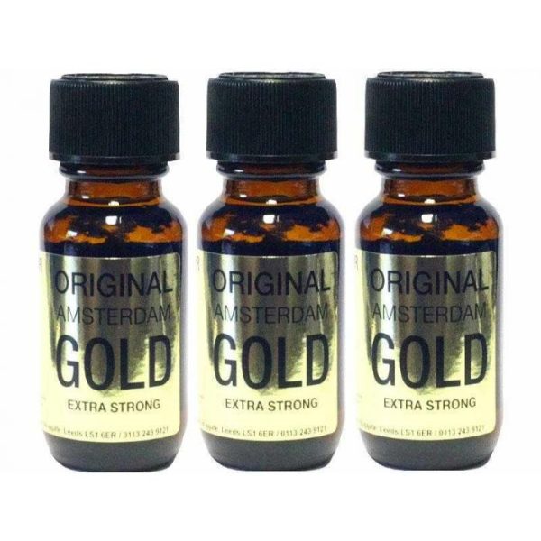 3 X Original Amsterdam Gold Extra Strong Poppers 25ml