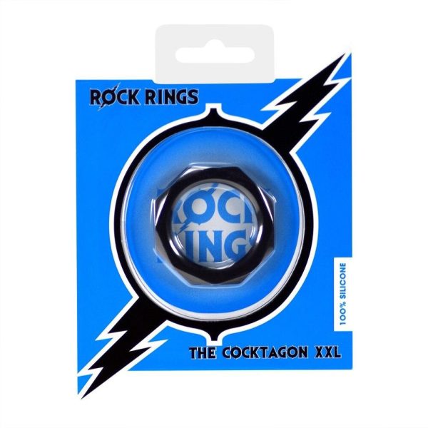Rock Rings The Cocktagon Cock Ring XXL in Black