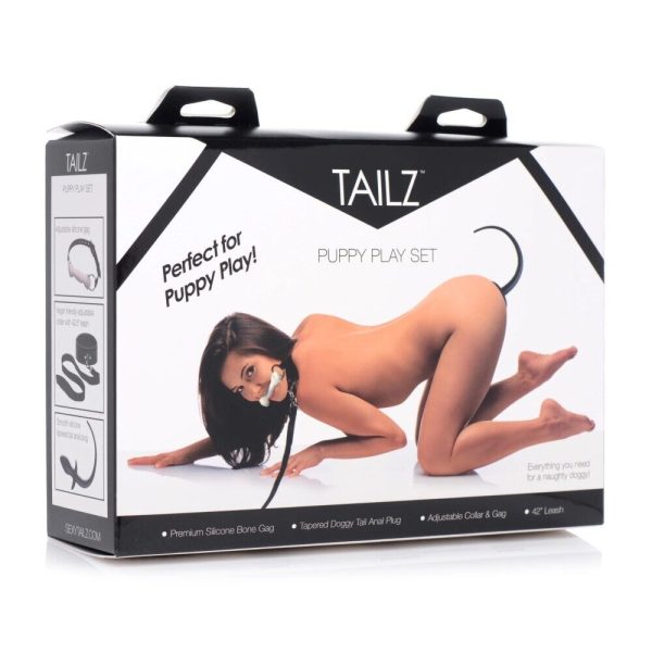 Puppy Play Set - Silicone Bone Gag, Tail Anal Plug, & Collar - Image 3
