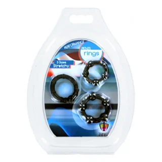Trinity For Men Penis Rings Set Of 3 TPR Black