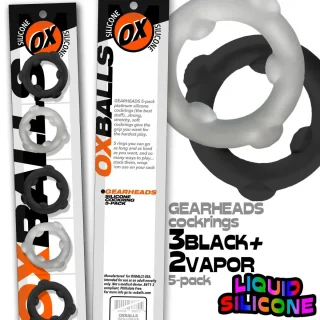 Oxballs Gearheads 5 Pack Black//Vapor